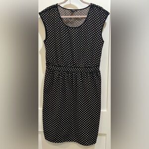 Jacob large women’s Elegant Black Polka Dot Dress - slip on - shoulder buttons